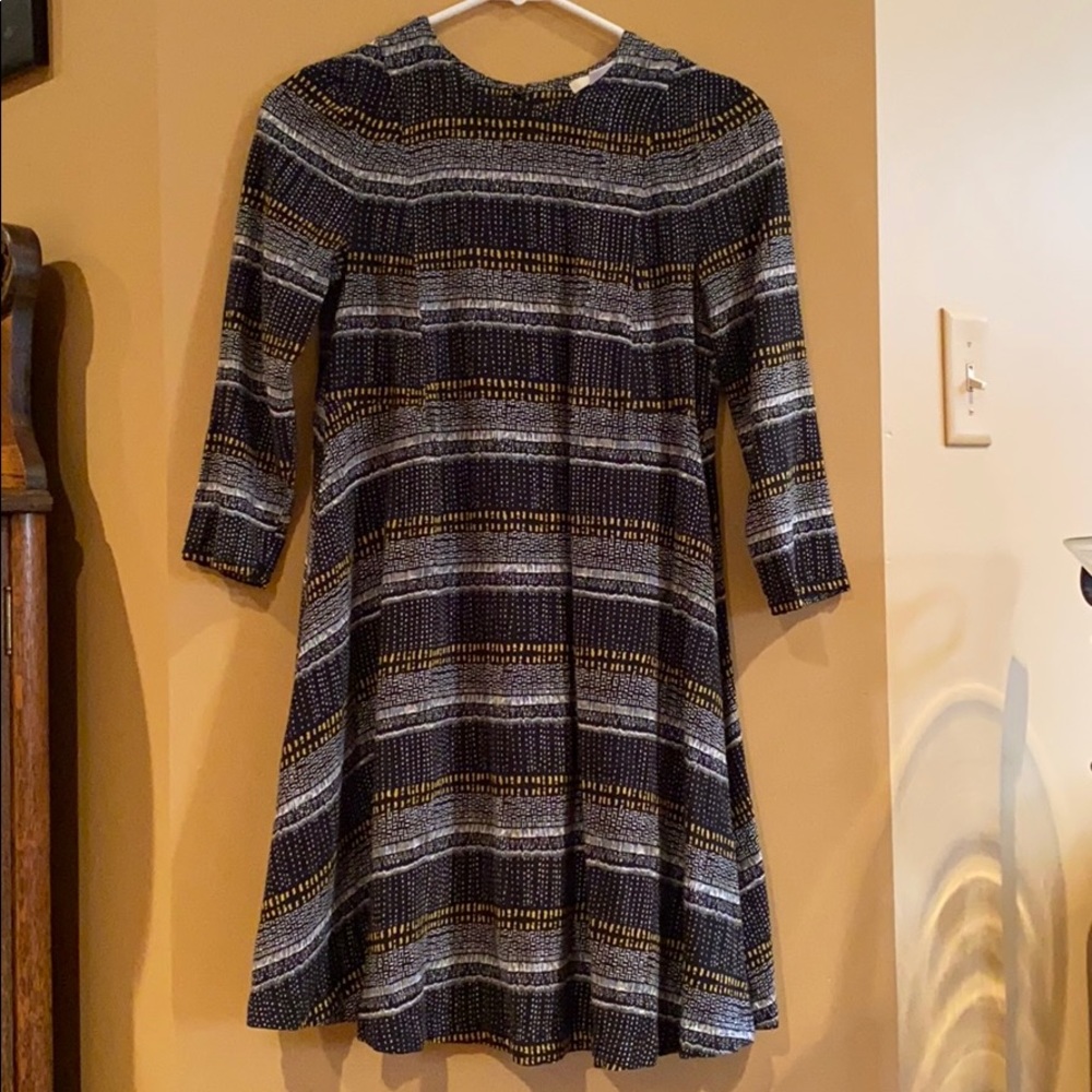 H&M 3/4 Sleeve Dress (Black, White and Yellow)